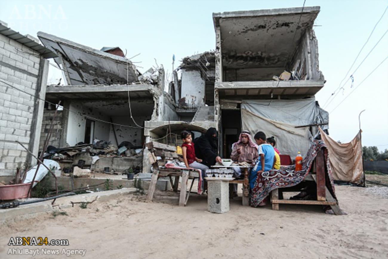 افطار در خرابه‌های غزه  +تصاویر